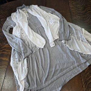 Urban Mangoz gray dress and vest set boho comfy light flowy style